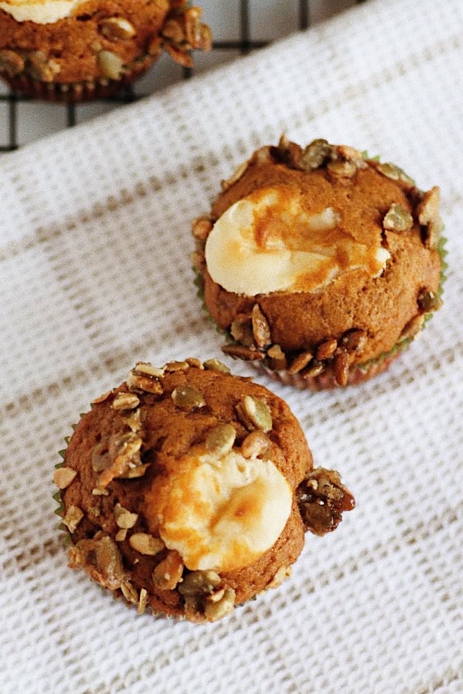 Amanda DeWoody of Poised Avenue Design Studio offers her favorite Starbucks copy-cat Pumpkin Cream Cheese Muffin recipe for the fall