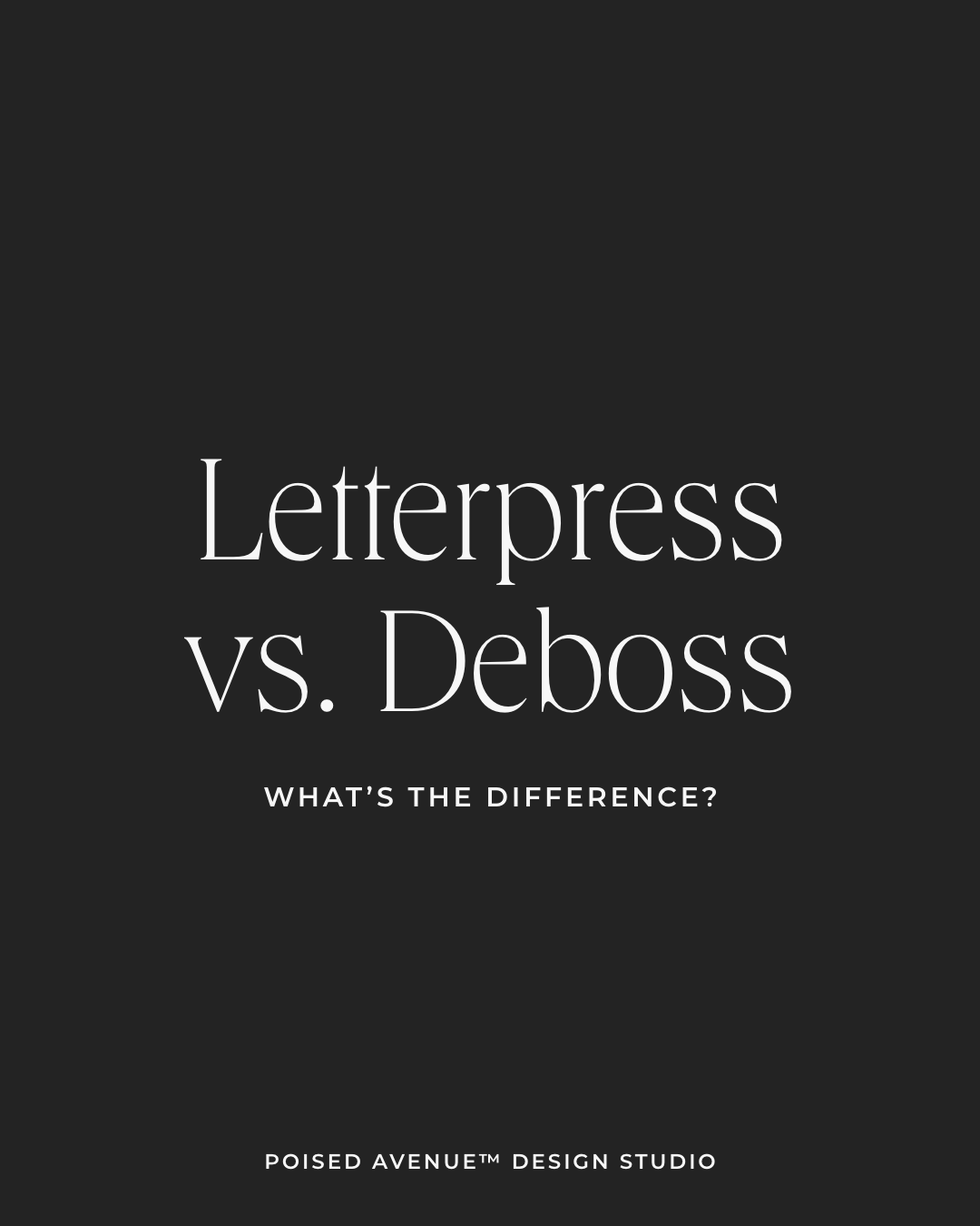 A blog post comparing letterpress printing to deboss printing by Amanda DeWoody, a professional brand designer out of Southern California.